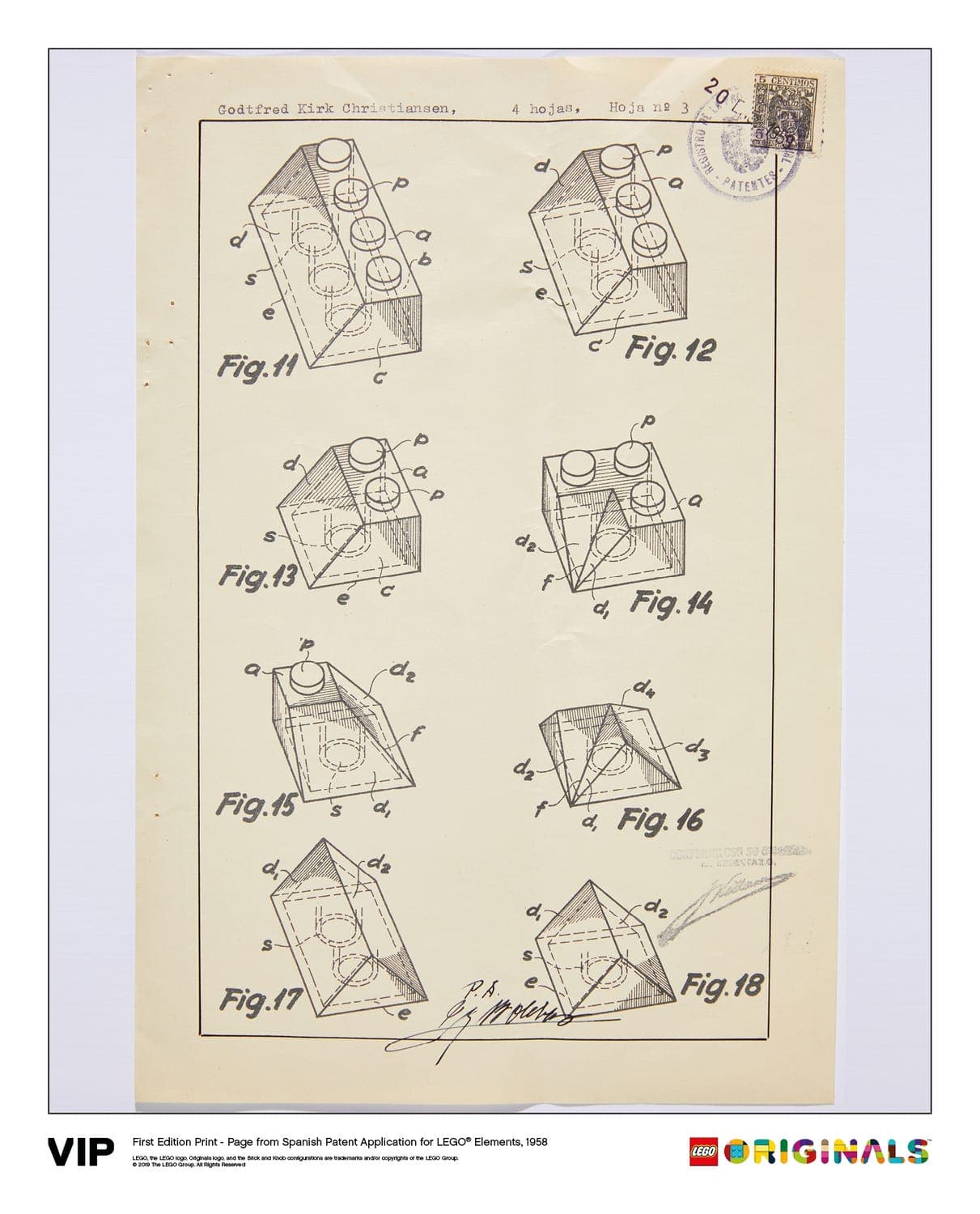 Spanish Patent LEGO Elements 1958