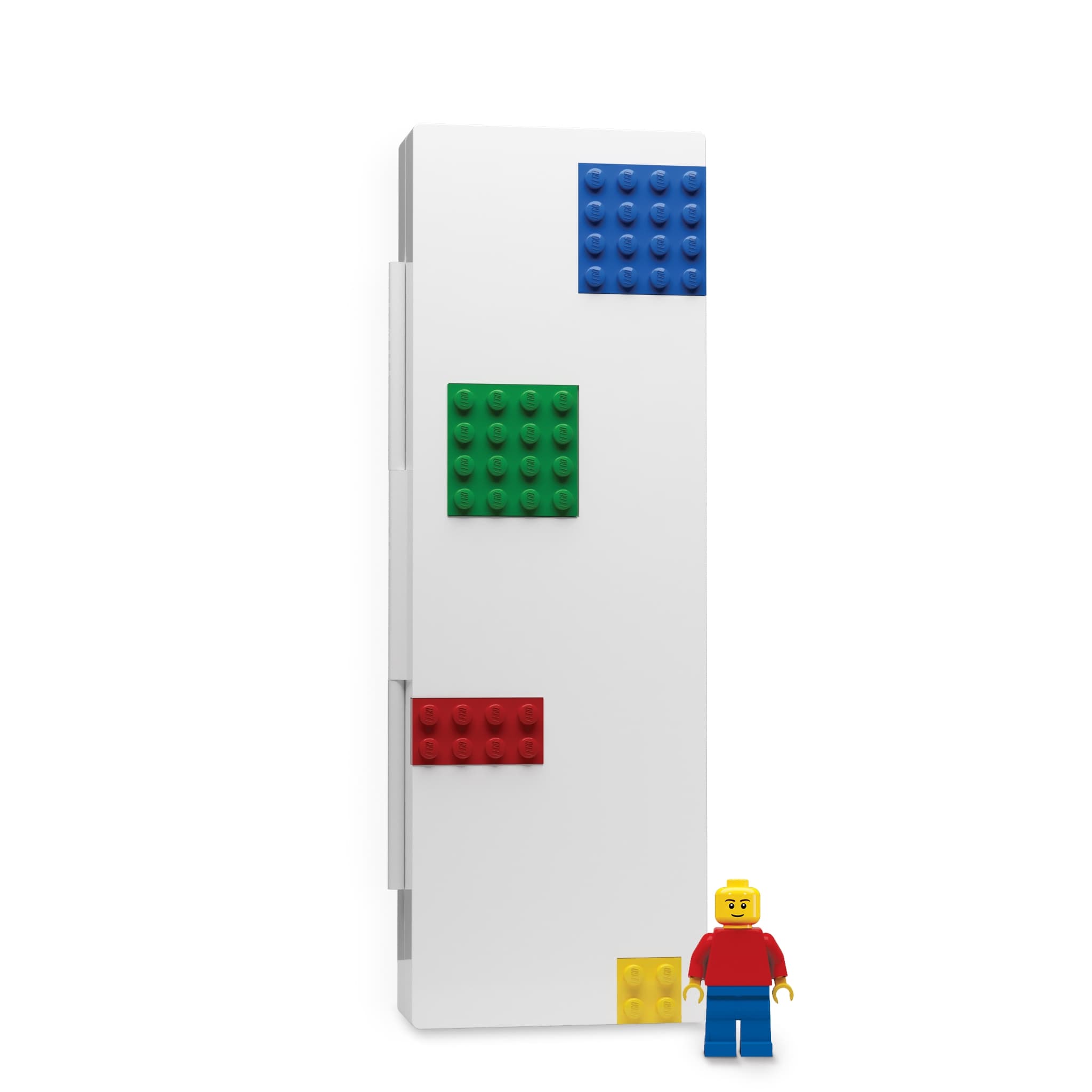 Stationery Pencil Box with Four Building Bricks and Minifigure — 1