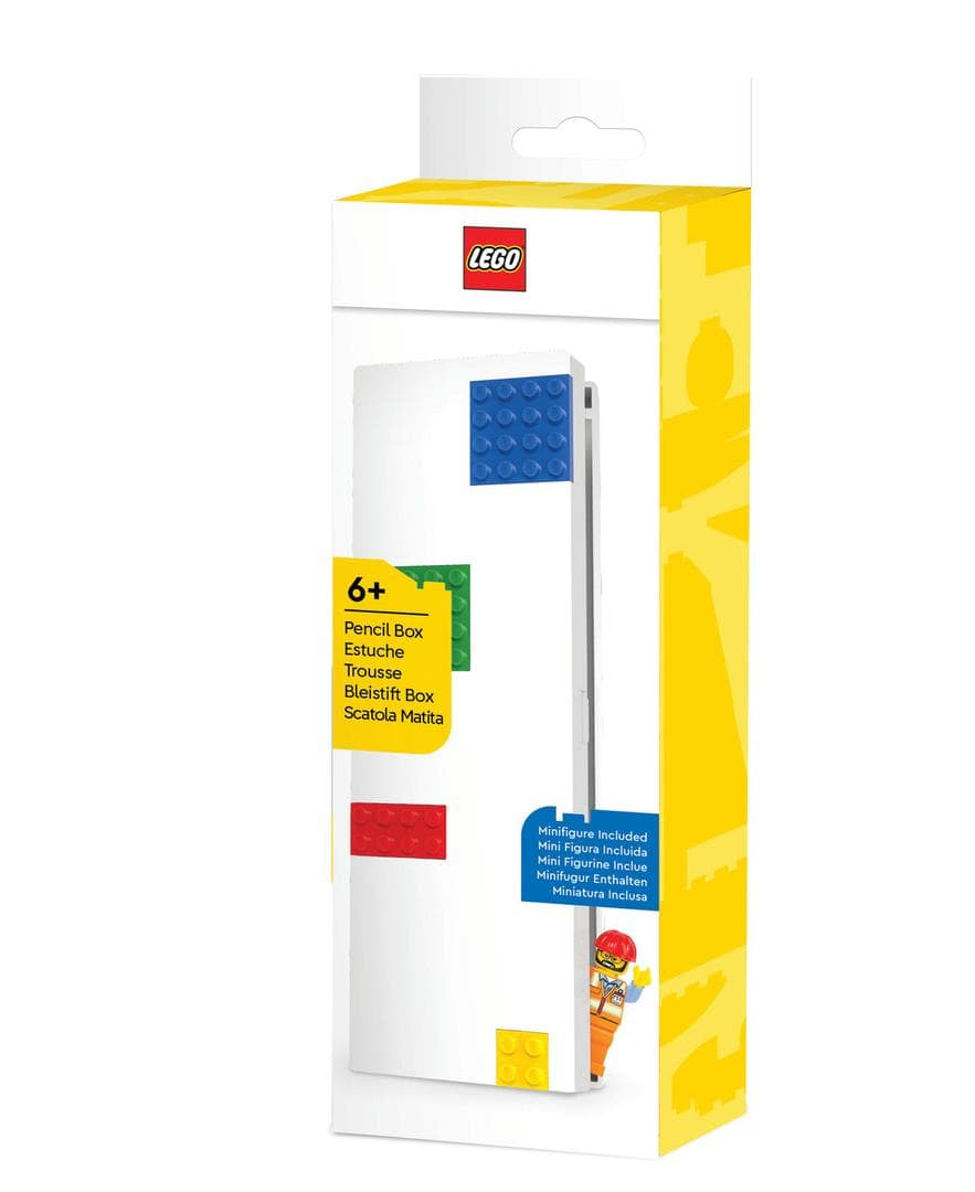 Pencil Box with Four Building Bricks and Construction Worker Minifigure — 1