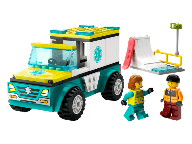Emergency Ambulance and Snowboarder
