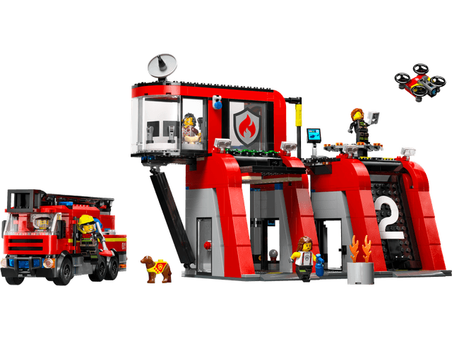 Fire Station with Fire Truck