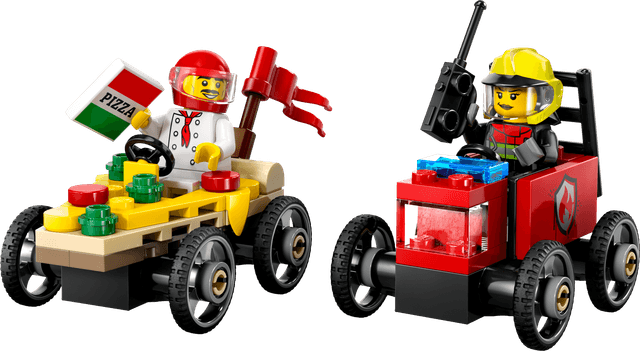 Pizza vs. Fire Truck Race Car Pack