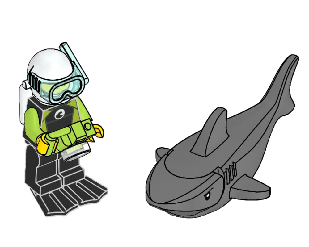 Scuba Diver and Shark — 1