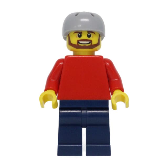 Red Torso, Dark Blue Legs, Light Bluish Gray Helmet