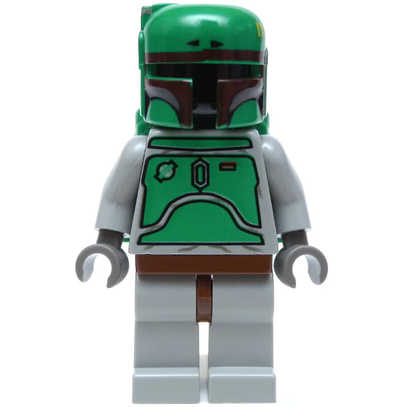 Boba Fett, Helmet and Jetpack, Light Gray Armor, Plain Legs