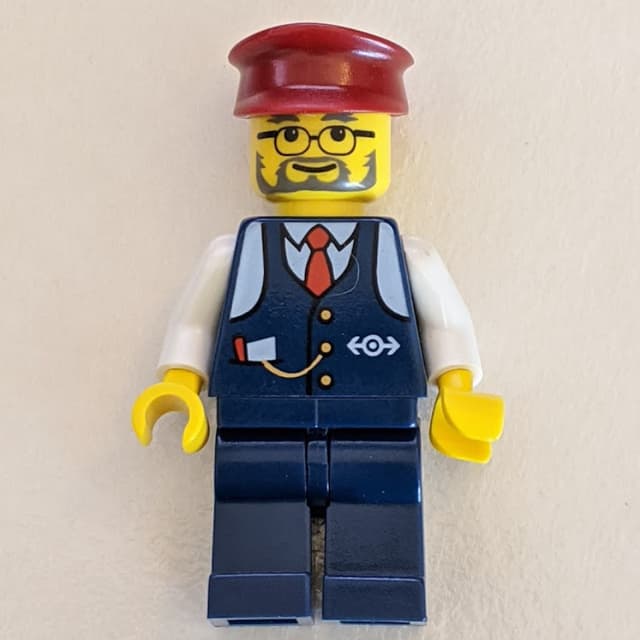 Conductor - Dark Blue Jacket, Dark Blue Legs, Dark Red Hat, Glasses