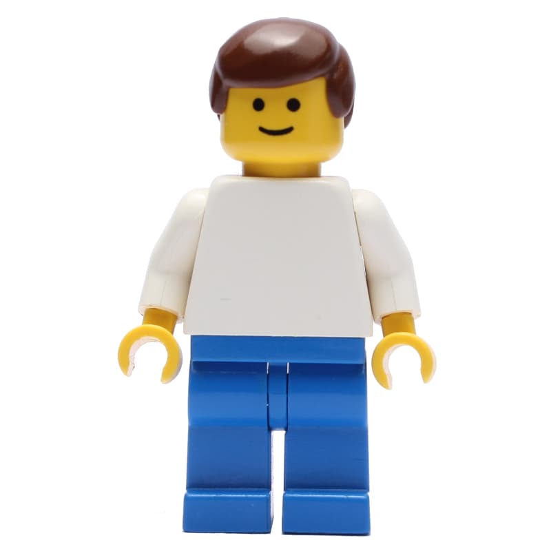 Soccer Player White Torso, Blue Legs, Brown Hair, Standard Face