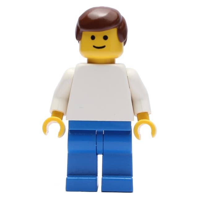Soccer Player White Torso, Blue Legs, Brown Hair, Standard Face