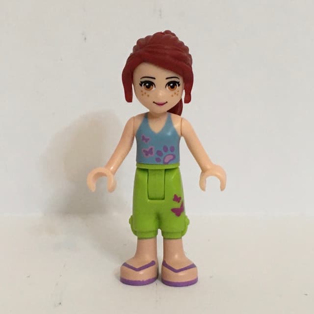 Mia - Medium Blue Top, Lime Shorts