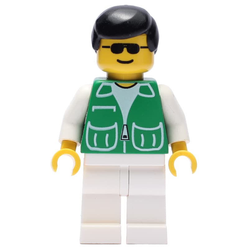 Man, Green Jacket, White Legs, Black Hair
