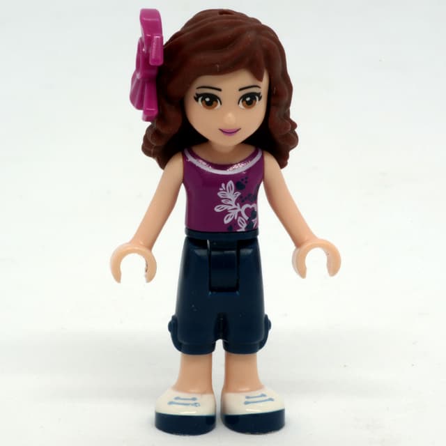 Olivia - Magenta Top, Dark Blue Trousers, Bow