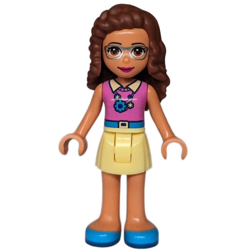Olivia - Magenta Top, Bright Light Yellow Skirt
