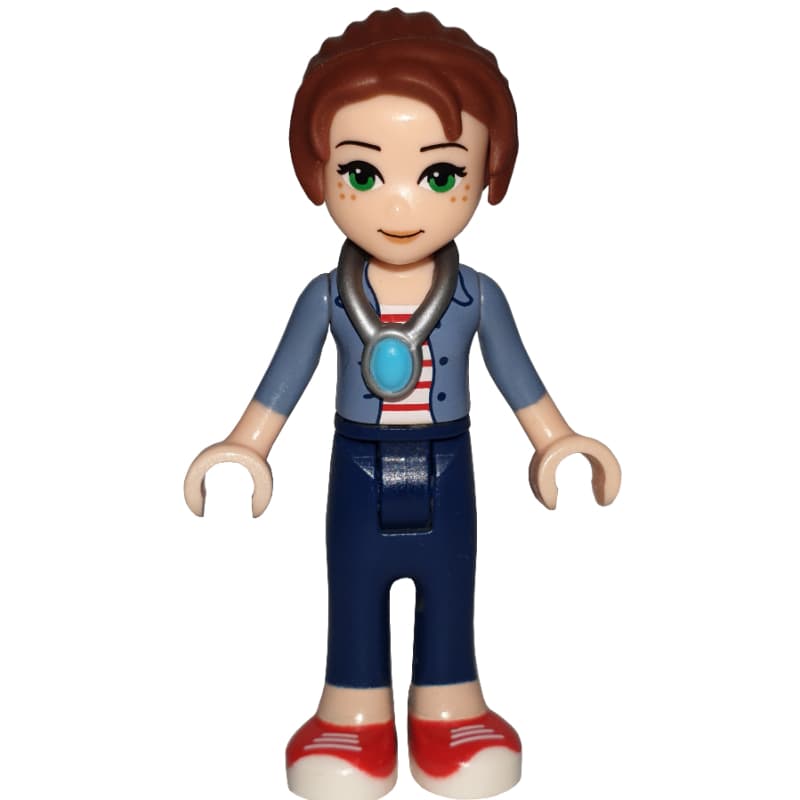 Emily Jones with Sand Blue Jacket and Necklace