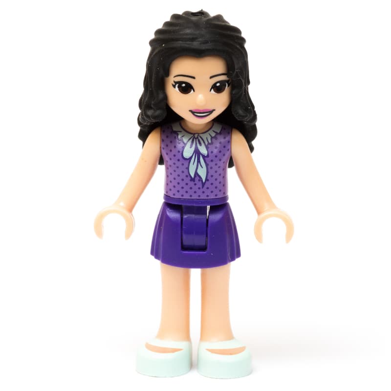 Emma - Medium Lavender Dotted Top, Dark Purple Skirt