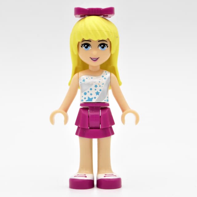 Stephanie - White/Silver Top, Magenta Skirt