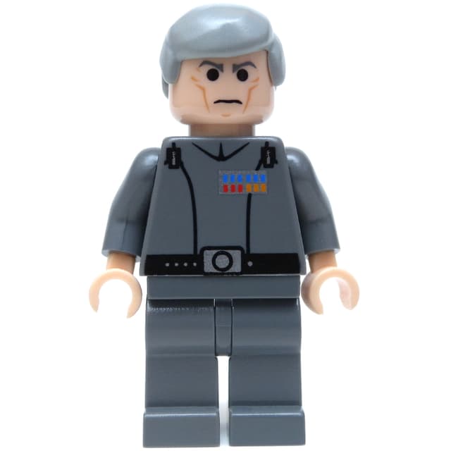Grand Moff Wilhuff Tarkin, Dark Bluish Gray, Smooth Hair