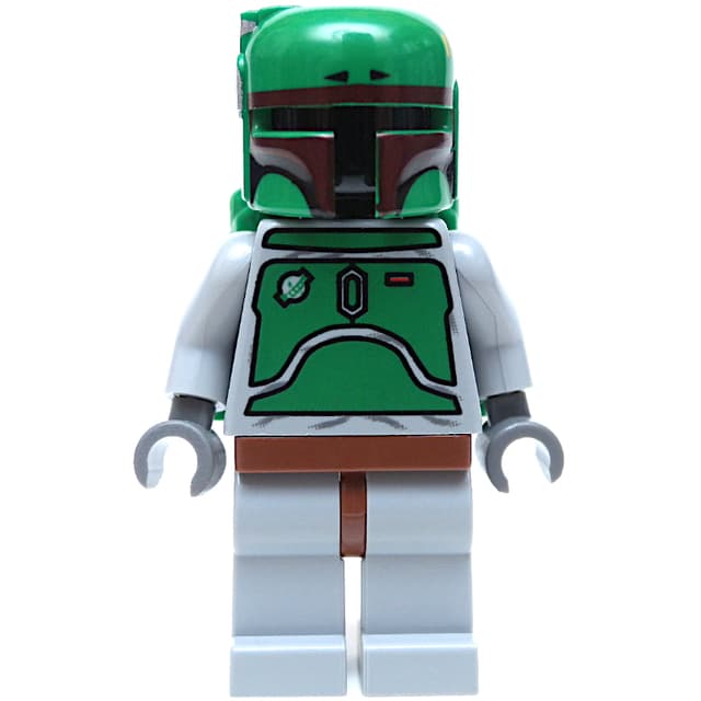 Boba Fett, Helmet and Jetpack with Dark Brown Highlights, Light Bluish Gray Armor