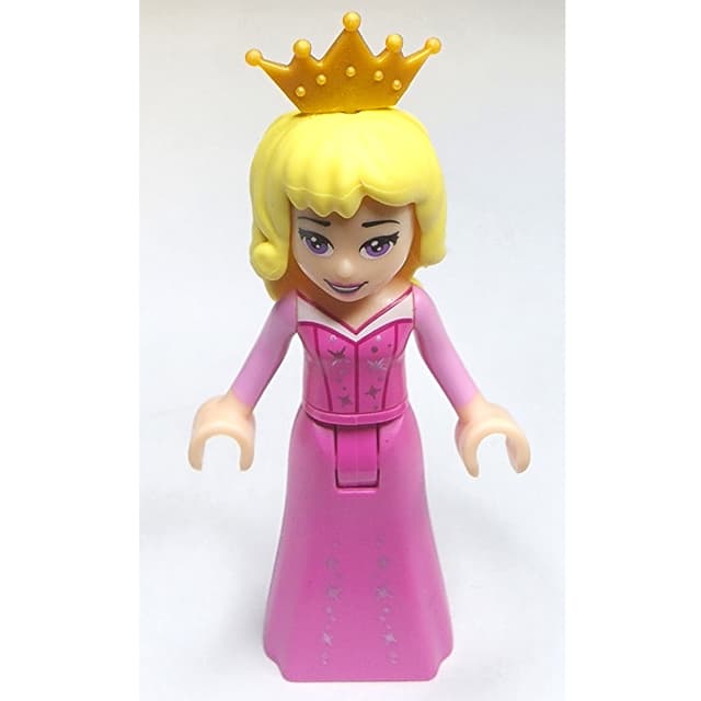Aurora - Dark Pink Dress, Silver Decoration, Pearl Gold Crown