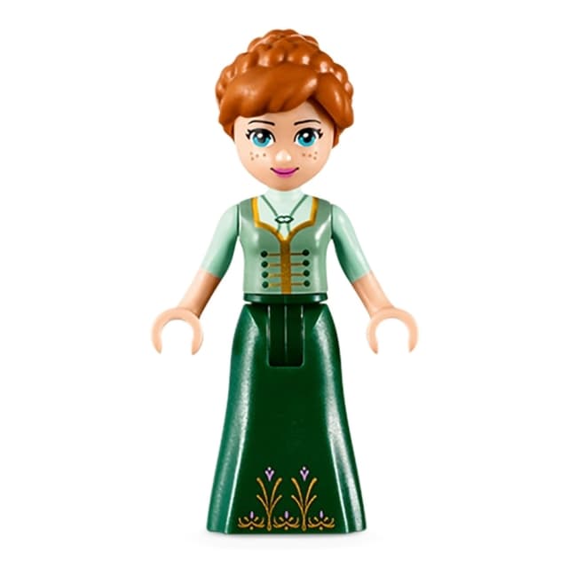 Anna - Sand Green and Dark Green Dress, Closed Mouth