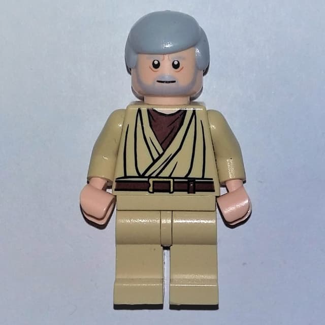 Obi-Wan Kenobi, Old, Tan Robes, Hair, White Pupils, Gray Beard, 3626bpr0638