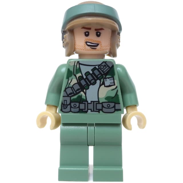 Rebel Trooper in Endor Uniform, Sand Green Legs, Beard Stubble