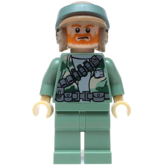 Rebel Trooper in Endor Uniform, Sand Green Legs, Dark Orange Beard