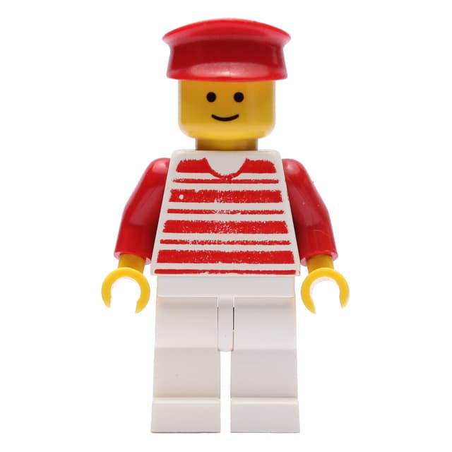 Man - Red/White Striped Shirt, Red Arms, White Legs, Red Hat