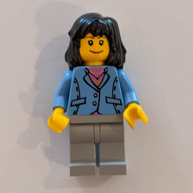Woman - Medium Blue Torso, Light Bluish Gray Legs