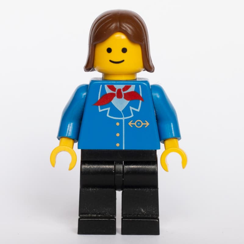 Train Worker - Blue Jacket, Black Legs, Female