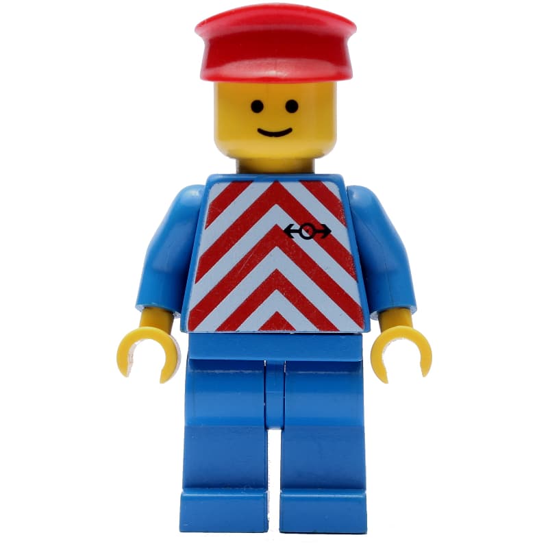 Train Worker - Red/White Shirt, Blue Legs, Red hat
