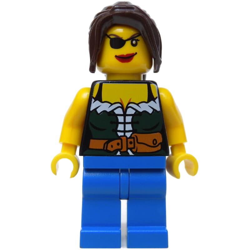 Pirate - Female, Blue Legs, Dark Brown Hair