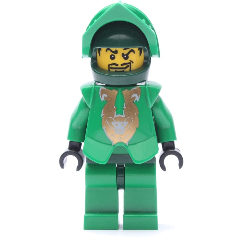 Rascus with Plain Green Torso, Gold Pattern Armor, and Dark Green Hips and Helmet