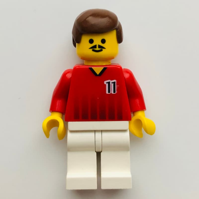 Soccer Player Red Torso, White Legs, #11