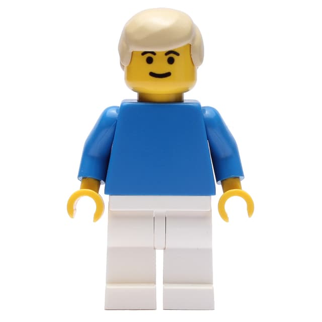 Soccer Player Blue Torso, White Legs, Tan Hair