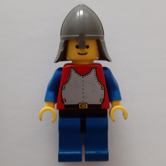 Knight (Breastplate on Red) - Blue Legs, Dark Gray Neck-Protector