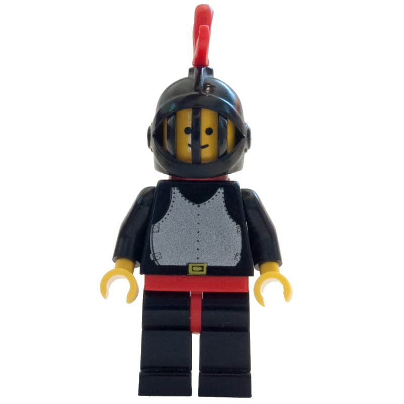 Knight (Breastplate on Black) - Black Legs, Black Helmet, Red Plume