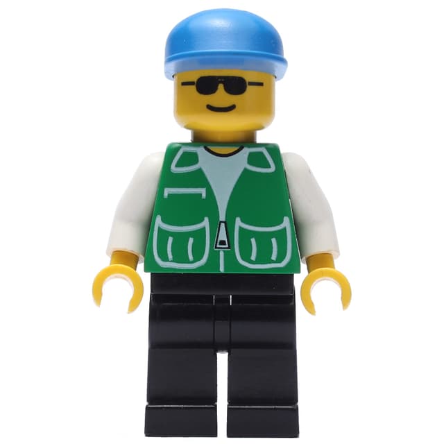 Man, Green Jacket, Black Legs, Blue Cap