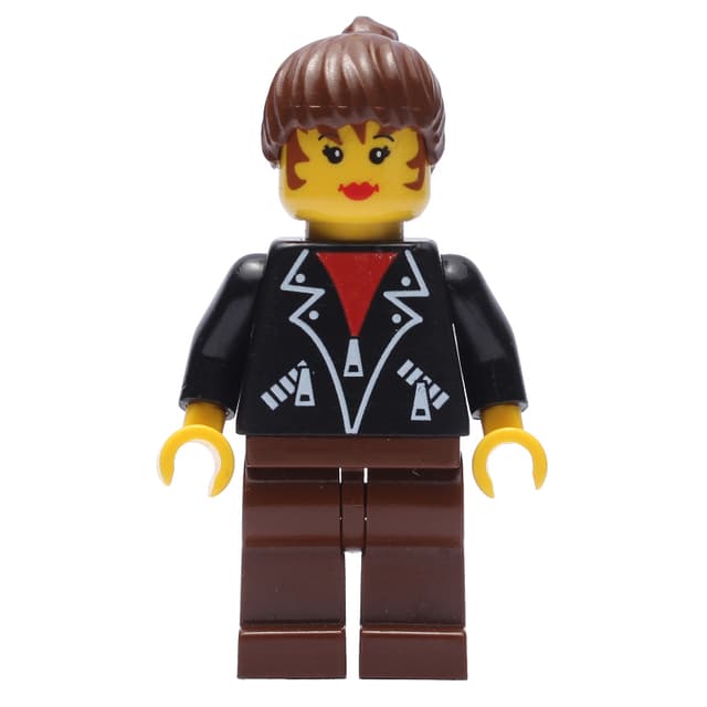 Woman - Black Jacket, Brown Legs