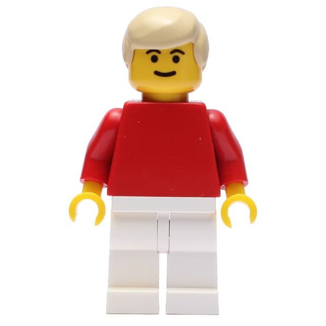 Soccer Player Red Plain Torso, White Legs 8
