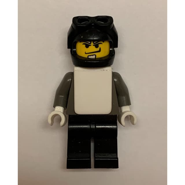 Snowboarder, Dark Gray, Black Helmet, White Vest