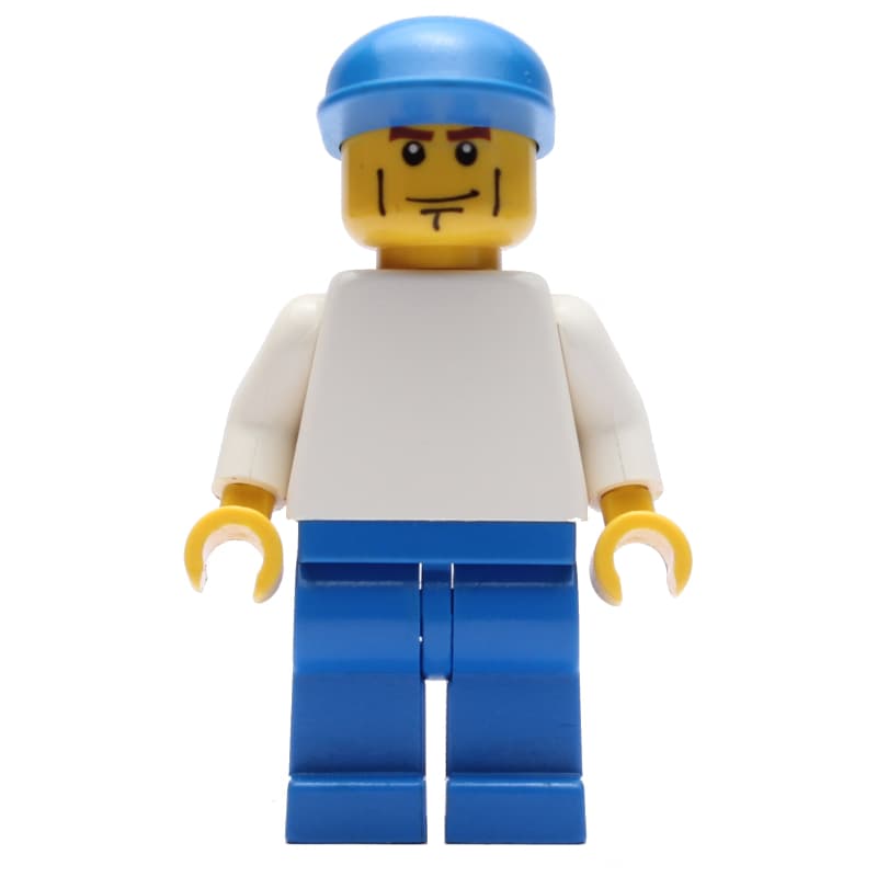 Man - White Torso, Blue Legs, Blue Cap