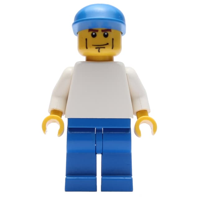 Man - White Torso, Blue Legs, Blue Cap