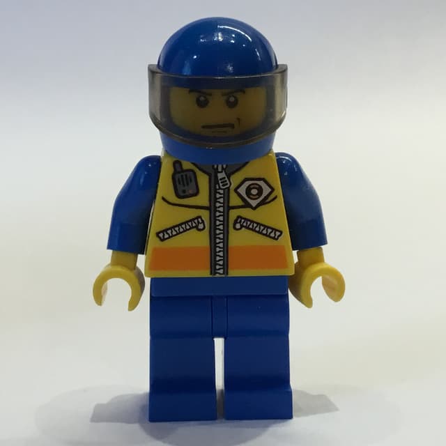 Coast Guard, Yellow Jacket with Zipper, Radio and Badge, Blue Helmet with Visor