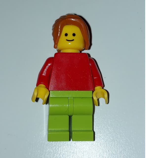 Woman, Plain Red Torso, Lime Legs, Dark Orange Hair