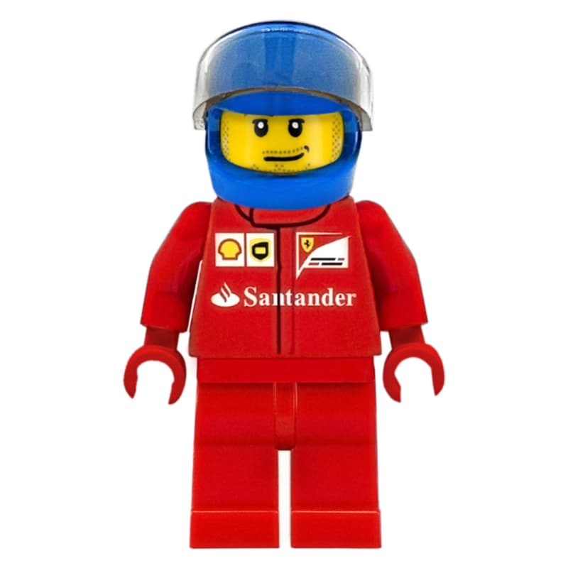 Race Driver, Red Torso, Red Legs, Blue Helmet, Ferrari 1