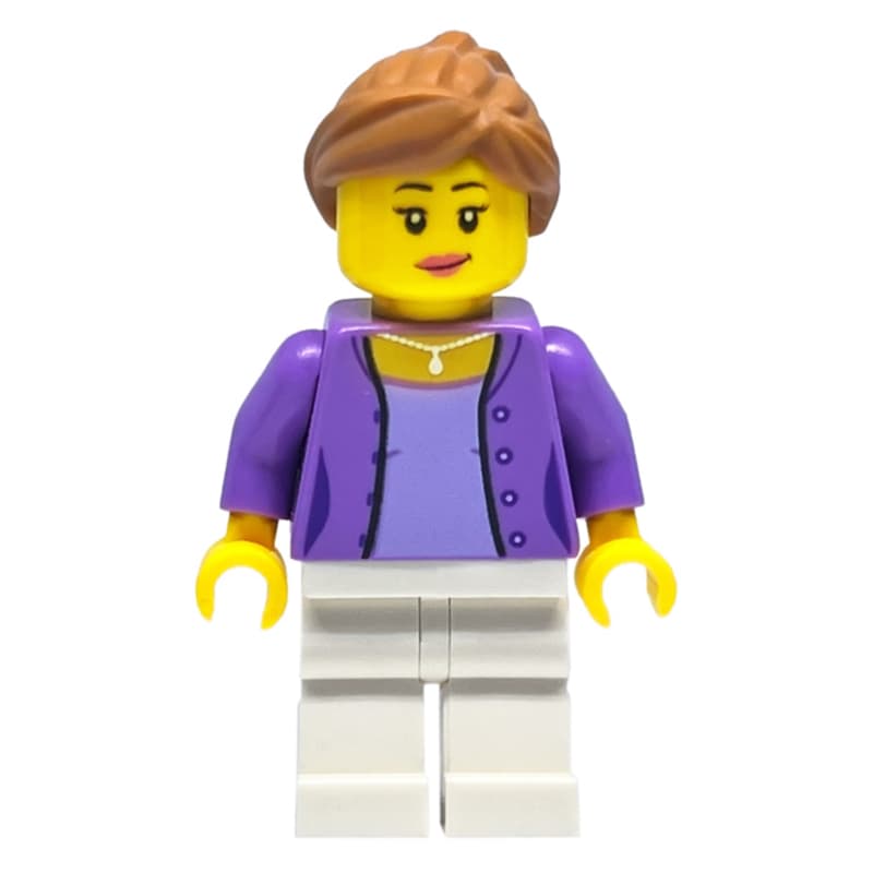 Medium Lavender Torso, White Legs, Medium Nougat Hair