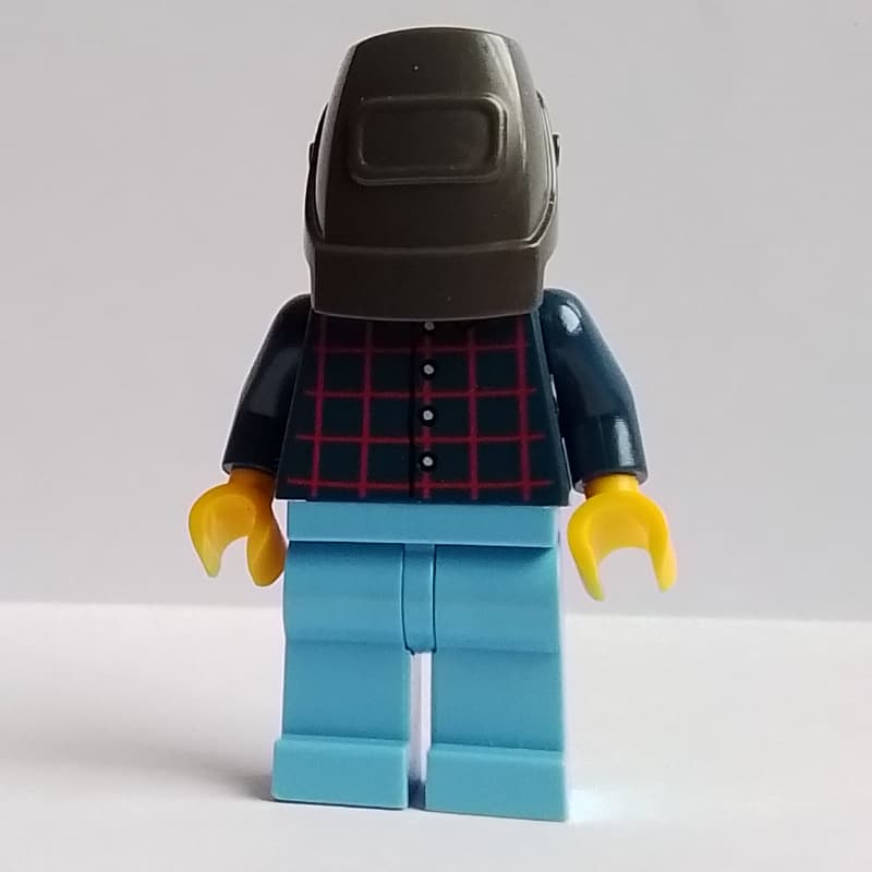 Mechanic, Dark Blue Torso, Medium Blue Legs, Welding Mask