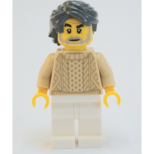 Man, Tan Sweater, White Legs, Dark Bluish Gray Hair, Beard