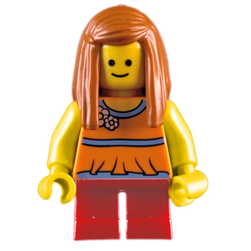 Kid, Orange Torso, Red Legs, Dark Orange Hair