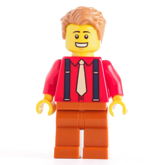 Red Torso, Dark Orange Legs, Medium Nougat Hair